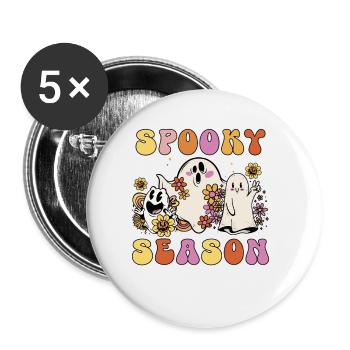 Spooky Season - Buttons klein 25 mm (5er Pack) - Weiß - Vorne