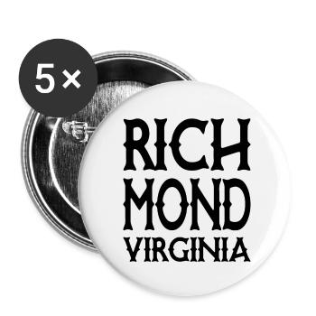 Richmond - Virginie - États-Unis USA - Lot de 5 petits badges (25 mm) - blanc - Devant