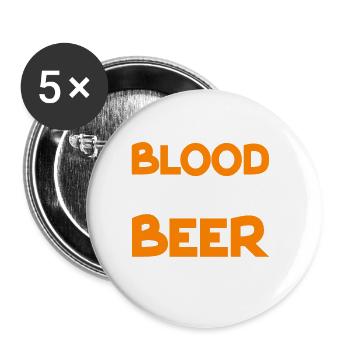 Blood Group Beer Positive - Buttons small 1''/25 mm (5-pack) - white - Front