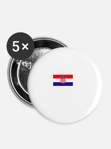 Kroatien - Buttons klein 25 mm (5er Pack) - Weiß