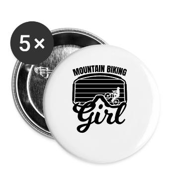 Mountain biker - Buttons small 1''/25 mm (5-pack) - white - Front