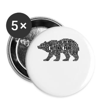 US -Nationalparks tragen Wandercampingplatzcamping - Buttons klein 25 mm (5er Pack) - Weiß - Vorne