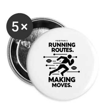 Running Routes Making Moves - Buttons small 1''/25 mm (5-pack) - white - Front