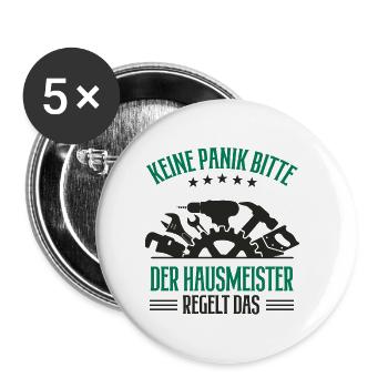 Bester Hausmeister Facility Manager Hausverwalter - Buttons klein 25 mm (5er Pack) - Weiß - Vorne