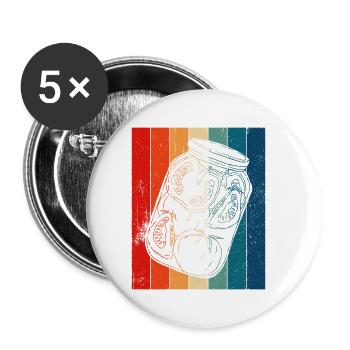 Retro Lines Pickle - Buttons klein 25 mm (5er Pack) - Weiß - Vorne