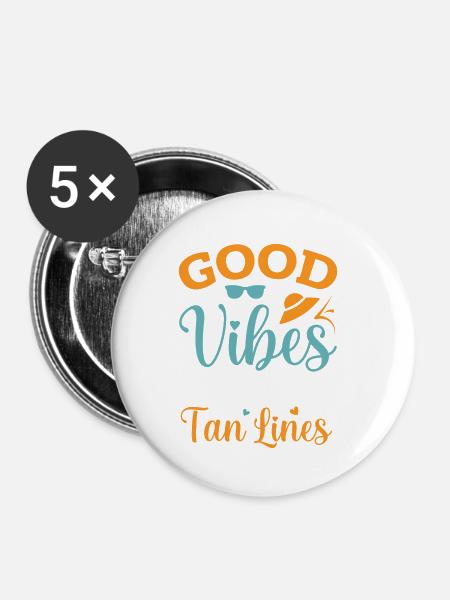 summer Typography - Buttons klein 25 mm (5er Pack) - Weiß