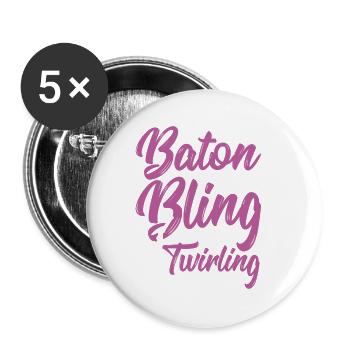 Baton Twirling Baton Twirler Gift - Buttons small 1''/25 mm (5-pack) - white - Front