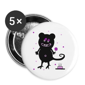 Monster Kids Sucette Bonbons Fantaisie Snacking - Lot de 5 petits badges (25 mm) - blanc - Devant