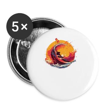 Kitesurf Kiteboard Kitesurfen Kite-Surf Vintage - Buttons klein 25 mm (5er Pack) - Weiß - Vorne