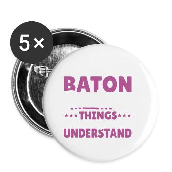 Baton Twirling Baton Twirler Gift - Buttons small 1''/25 mm (5-pack) - white - Front