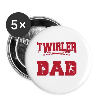 Baton Twirling Baton Twirler Gift - Buttons small 1''/25 mm (5-pack) - white - Front
