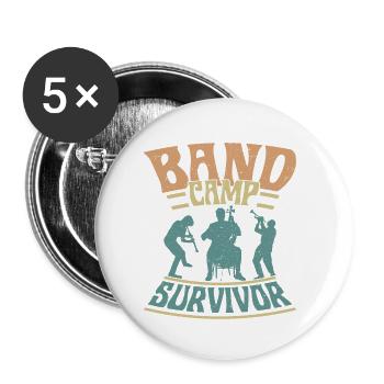 Band Camp Survivor Marching Band Orchestra - Buttons klein 25 mm (5er Pack) - Weiß - Vorne