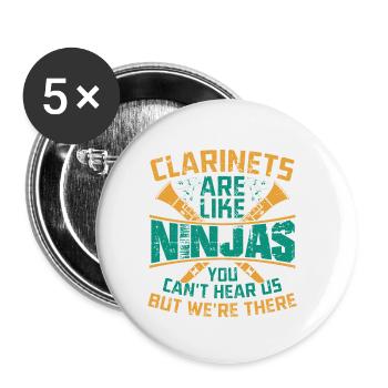 Clarinets Are Like Ninjas Marching Band Season - Buttons small 1''/25 mm (5-pack) - white - Front