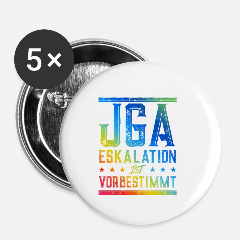 Jga Eskalation - Buttons klein 25 mm (5er Pack) - Weiß