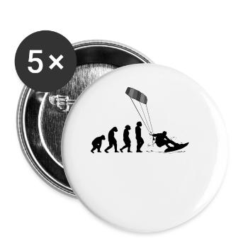 Kitesurf Kiteboard Kitesurfen Kite-Surf Evolution - Buttons klein 25 mm (5er Pack) - Weiß - Vorne