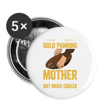 Gold Panning Gold Search - Buttons small 1''/25 mm (5-pack) - white - Front