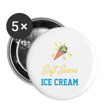 Funny Volleyball If You Want A Soft Serve Go Get - Buttons klein 25 mm (5er Pack) - Weiß - Vorne