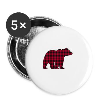 Ours Nani - Lot de 5 petits badges (25 mm) - blanc - Devant