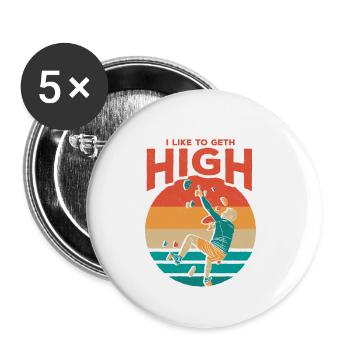 I Like To Geth High Climbing Boulder - Buttons klein 25 mm (5er Pack) - Weiß - Vorne