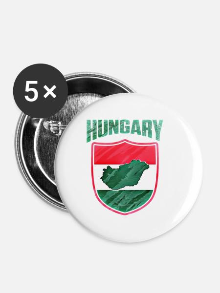 Ungarn - Buttons klein 25 mm (5er Pack) - Weiß