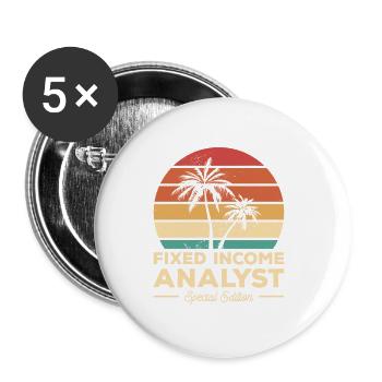 Vintage Fixed Income Analyst - Buttons small 1''/25 mm (5-pack) - white - Front