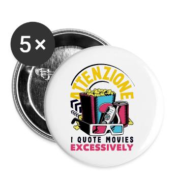 Attenzione Movie Quote - Buttons small 1''/25 mm (5-pack) - white - Front