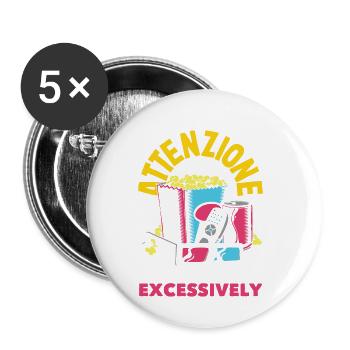 Attenzione Movie Quote - Buttons small 1''/25 mm (5-pack) - white - Front