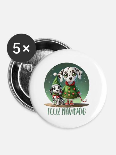 Dalmatinische Elfe - Buttons klein 25 mm (5er Pack) - Weiß