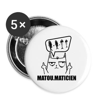 Mathématiques, Mathématicien, Fan de Math - Lot de 5 petits badges (25 mm) - blanc - Devant
