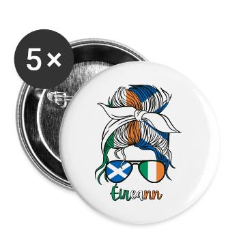 Éireann Half Scottish Half Irish Girl Ireland - Buttons small 1''/25 mm (5-pack) - white - Front