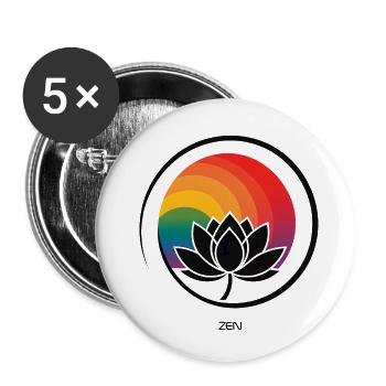 Zen Rainbow Logo: Fun and Creative - Buttons small 1''/25 mm (5-pack) - white - Front