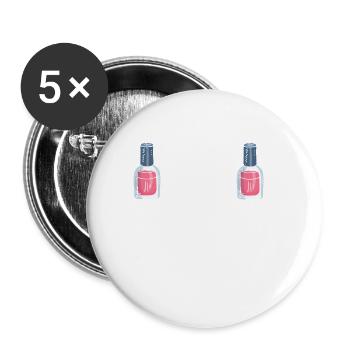 Nail Technician Nail Salon Nail Tech - Buttons small 1''/25 mm (5-pack) - white - Front