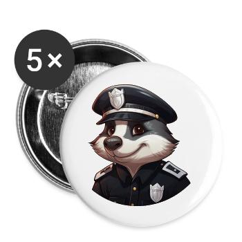 Badger Policewoman - Buttons small 1''/25 mm (5-pack) - white - Front