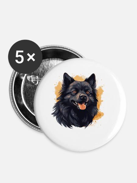 Schipperke - Buttons klein 25 mm (5er Pack) - Weiß
