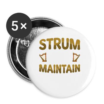 Harfenspieler Harfe Musik Harfenist - Buttons klein 25 mm (5er Pack) - Weiß - Vorne