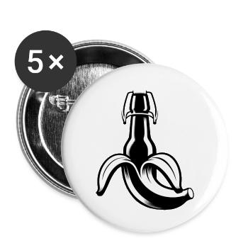Bananenbier | Mein Obst | Bier wir lieben Dir - Buttons klein 25 mm (5er Pack) - Weiß - Vorne