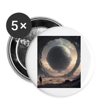 Astronomie - Lot de 5 petits badges (25 mm) - blanc - Devant