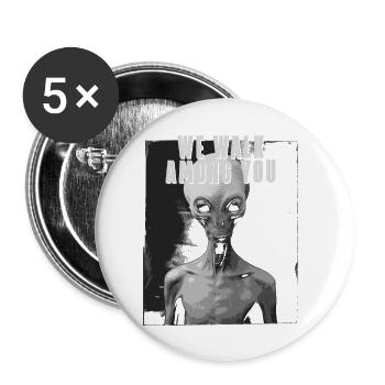 Nous marchons parmi vous Espace de don extraterrestre - Lot de 5 petits badges (25 mm) - blanc - Devant