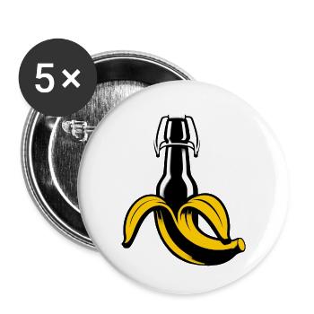 Bananen Bier | Bier wir lieben Dir - Buttons klein 25 mm (5er Pack) - Weiß - Vorne