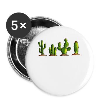 Wüstenpflanze Kaktus Kakteen Mexiko Wüste Garten - Buttons klein 25 mm (5er Pack) - Weiß - Vorne