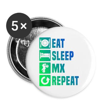 Freestyle Motocross Damen Dirtbike Dirt Biker - Buttons klein 25 mm (5er Pack) - Weiß - Vorne