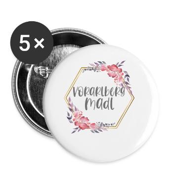 Vorarlberg Österreich Madl Berge Geschenk - Buttons klein 25 mm (5er Pack) - Weiß - Vorne