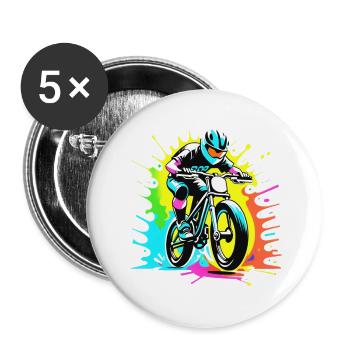 BMX - Fahrrad - Buttons klein 25 mm (5er Pack) - Weiß - Vorne
