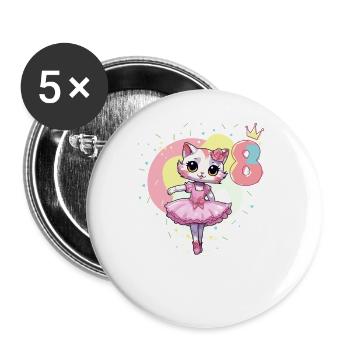 Girls ballet ballerina cats 8 years old 8th - Buttons small 1''/25 mm (5-pack) - white - Front