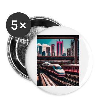 Gare de Tokyo - Lot de 5 petits badges (25 mm) - blanc - Devant