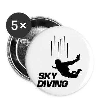 Sky Diving - Buttons small 1''/25 mm (5-pack) - white - Front