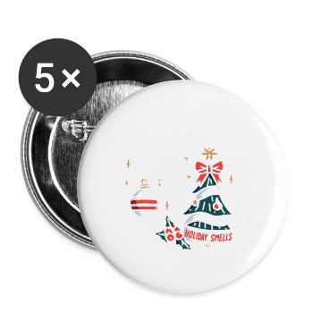 Jingle Bells et odeurs de vacances - Lot de 5 petits badges (25 mm) - blanc - Devant