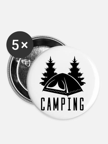 camping - Buttons klein 25 mm (5er Pack) - Weiß