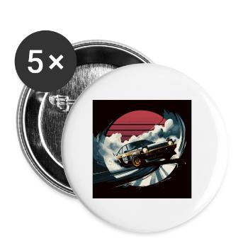 Japanese style car, JDM - Buttons small 1''/25 mm (5-pack) - white - Front