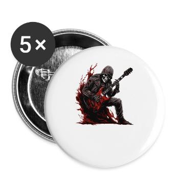 Gitarristen-tshirt E-Gitarren-Saiten - Buttons klein 25 mm (5er Pack) - Weiß - Vorne